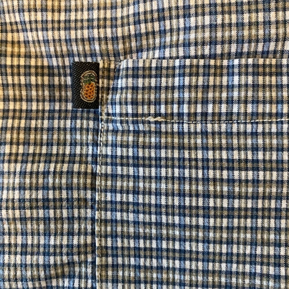 Pineapple Connection- Men's-Plaid-Button Down-Short Sleeve-Size Large - Picture 6 of 7